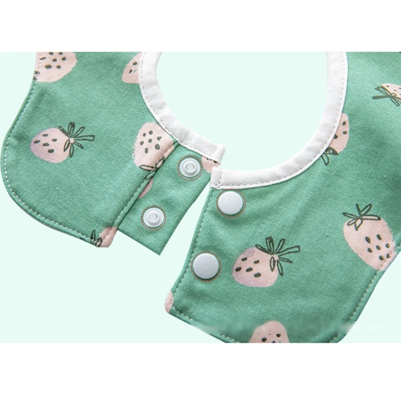 Cartoon Printed Baby Bib Round Petal Cotton Saliva Towel Waterproof Breathable Apron Newborn 360 Degree Rotation Bandana