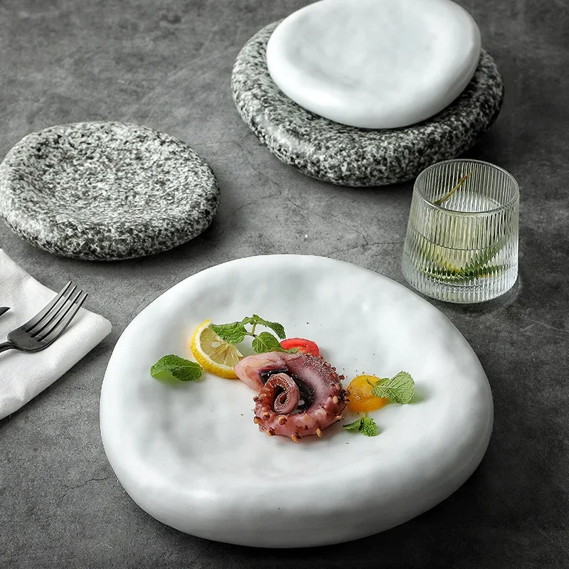 ceramic plate Japanese creative sashimi Household dinner plate Dessert bowl Restaurant steak plate Japanese sushi