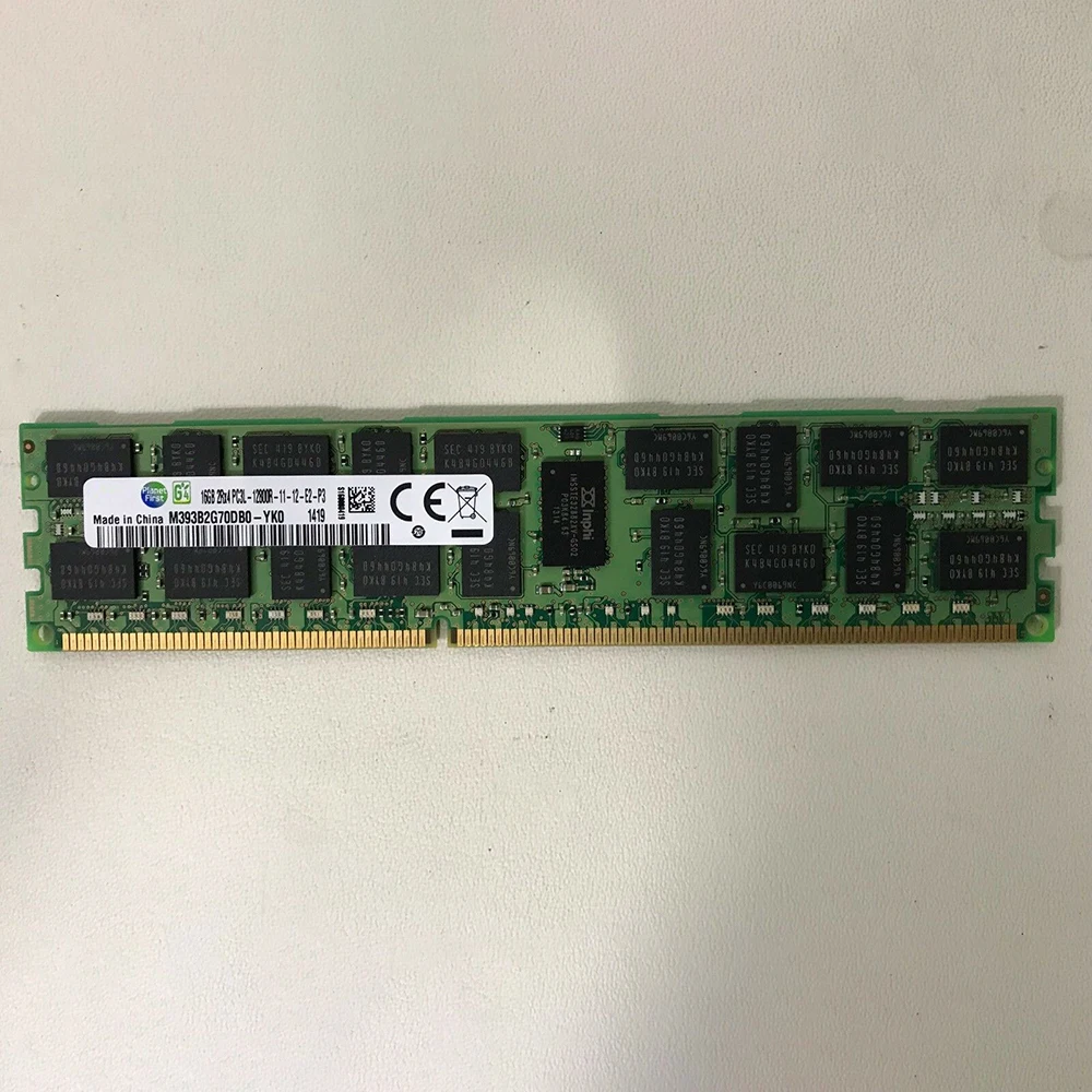 삼성 RAM 메모리 M393B2G70DB0-YK0, 16GB 2RX4 PC3L-12800R, DDR3L 1600, REG 서버용, 1 개