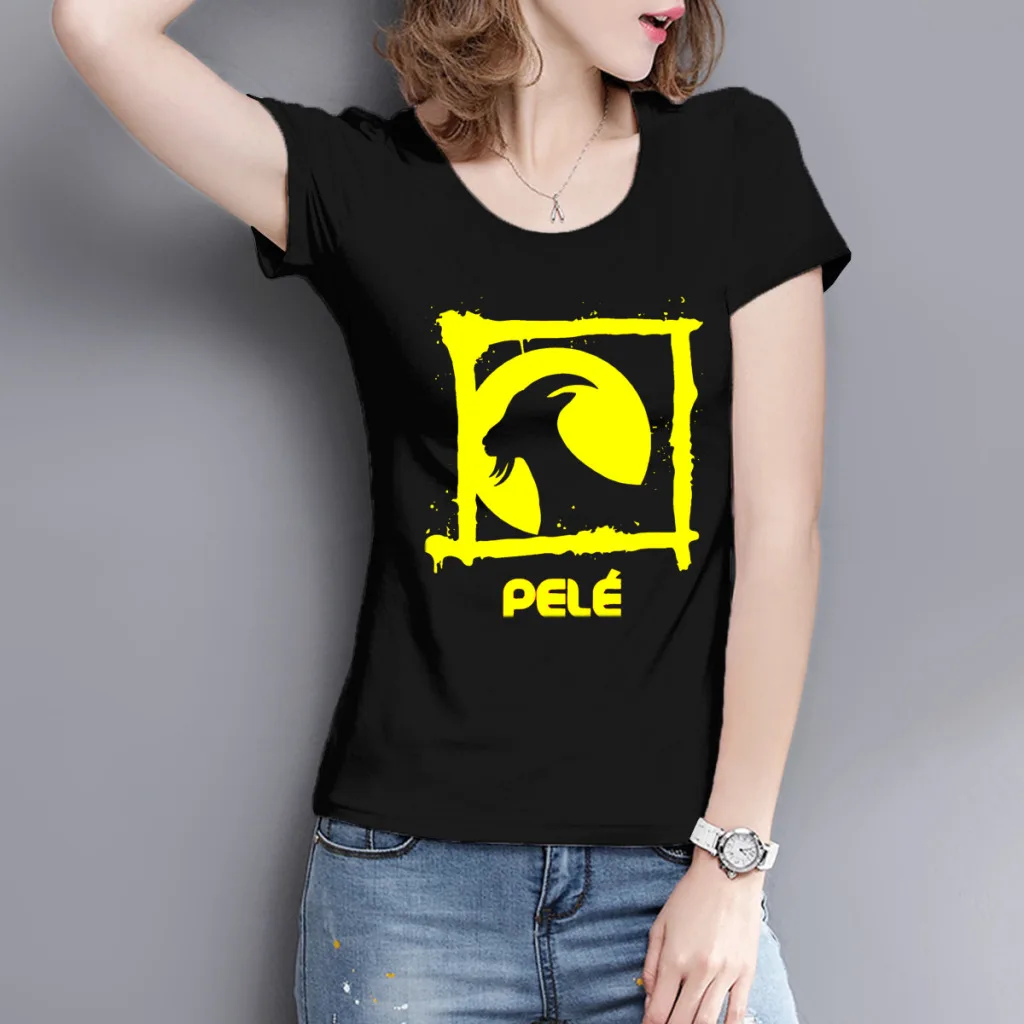 Women's T-shirt Football Gift Movement Brazil 1 Nascimento and pelés peles Title Funny Top tee Vintage Home Eur Size