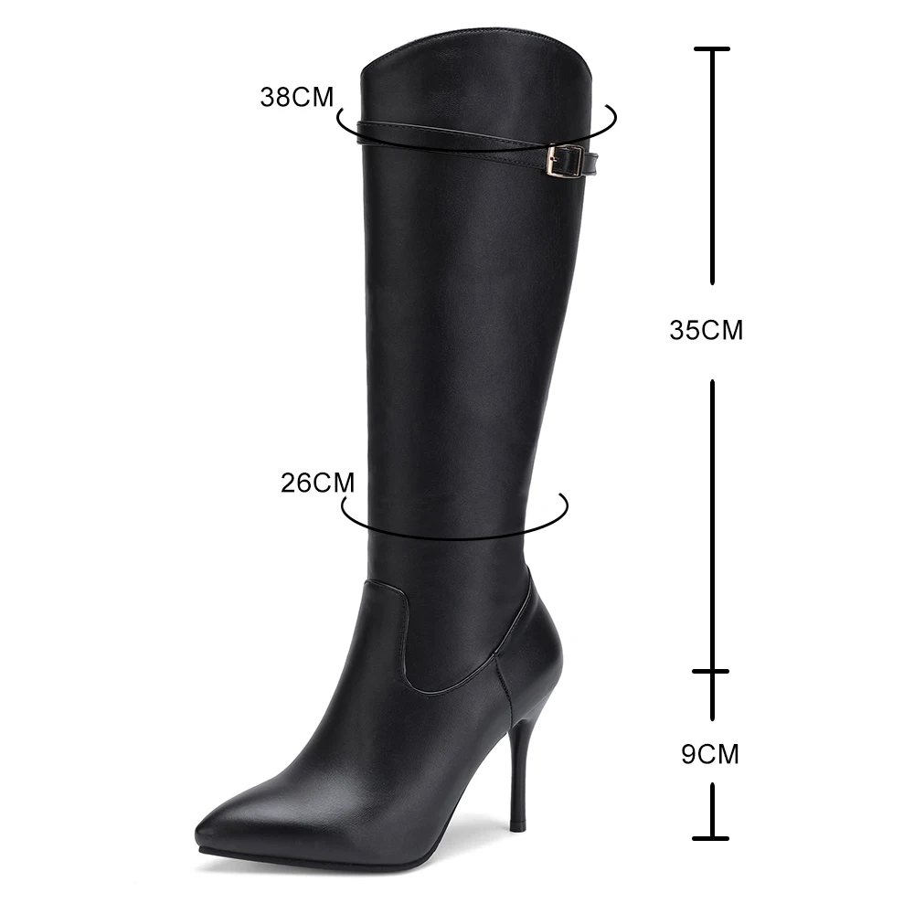 2024 Sexy Pointed Toe Pole Dance Stiletto Heels Knee High Boots Fashion Zip Black White Women Long Shoes Botas Altas Mujer