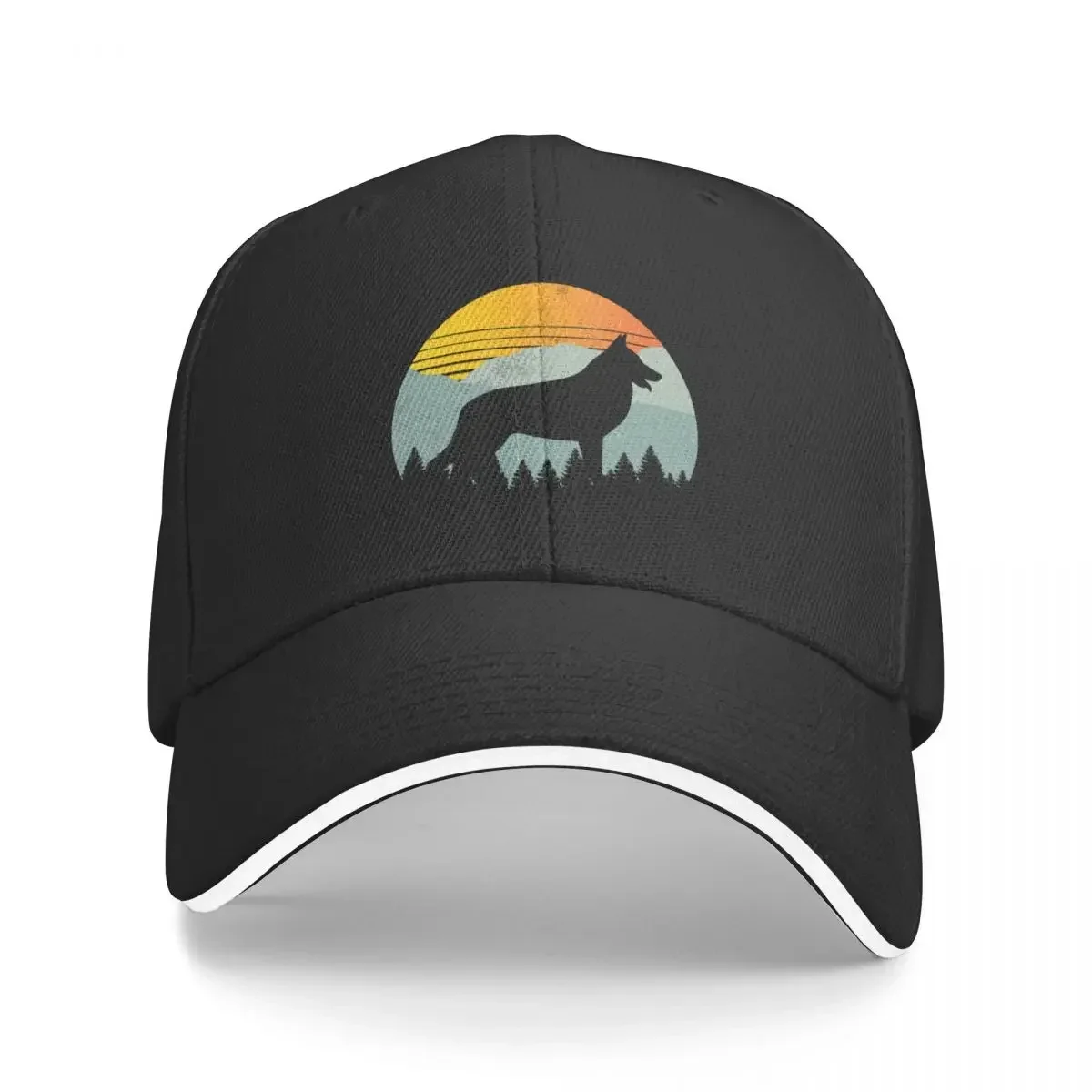 Vintage Retro Sun German Shepherd Dog GiftCap Baseball Cap Golf Cap Sun Cap Sunhat Fashion Beach Men Women's