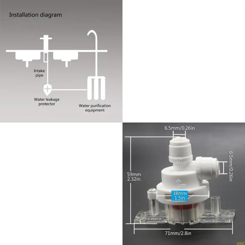 A0NC Water Shut Offs Valves Leakage Reverse Osmosis System Protector for Purifiers