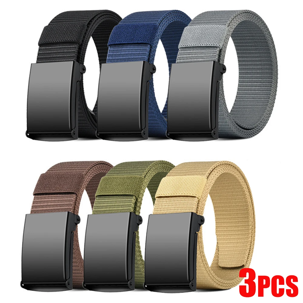 Men's Tactical Canvas Belt with Metal Buckle