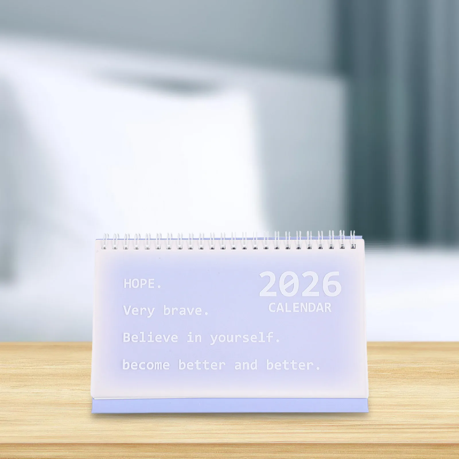 2026 Table Calendar Minimalist Compact Standing Spiral Bound Monthly Weekly Daily Planner for Work and Study