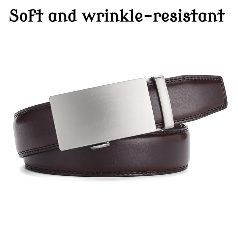 Men's Business Belt Simple Smooth Genuine Leather Belt