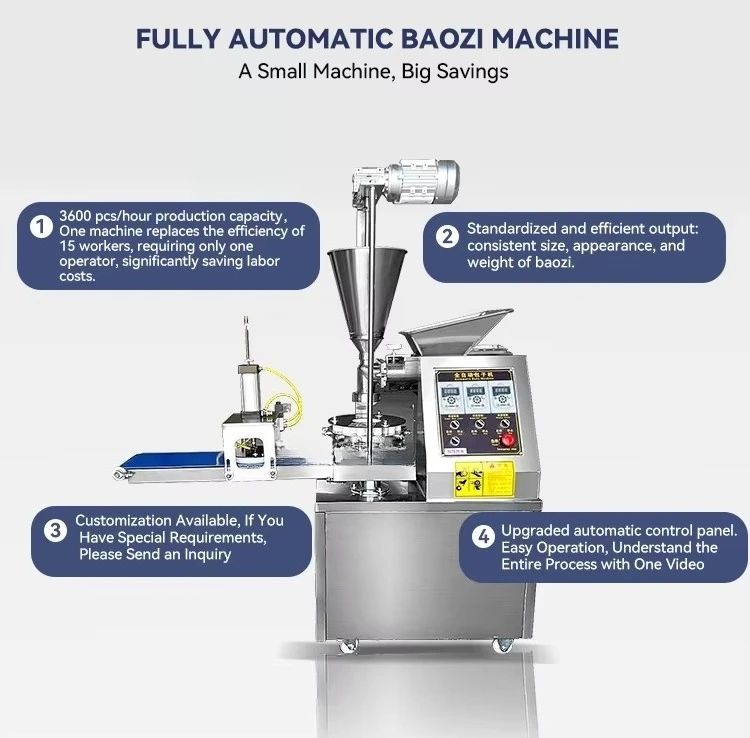 Commercial Round Shape Baozi Making Machine Small Momo Steamed Meat Bun Maker with Motor Core Component