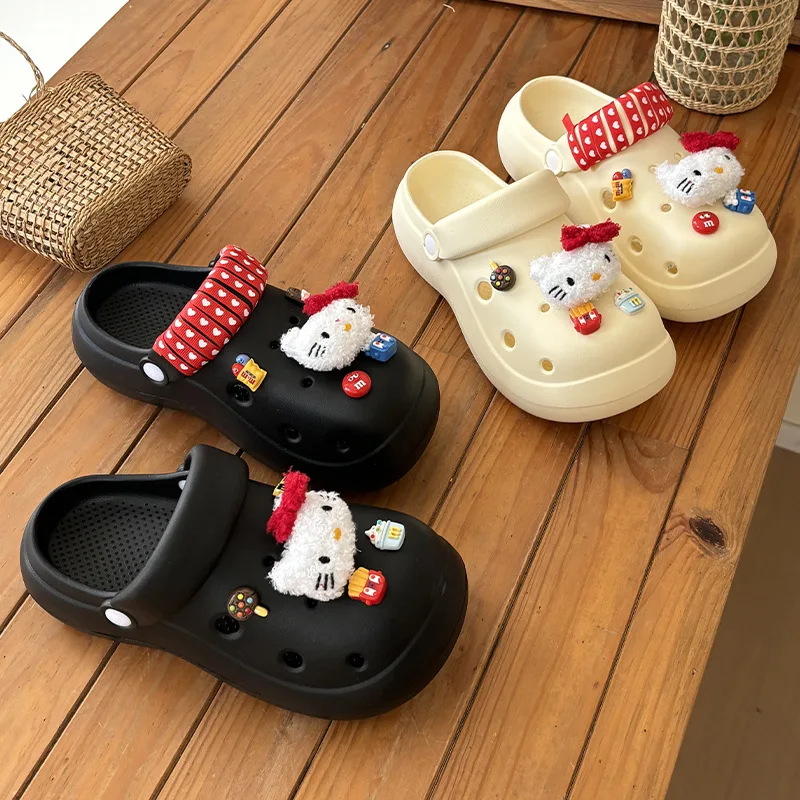 

Sanrio Anime Hello Kitty Summer Slippers Kawaii Female Cute Girls Eva Shoes Student Anti-Slip Bathroom Thick Sole Beach Sandals