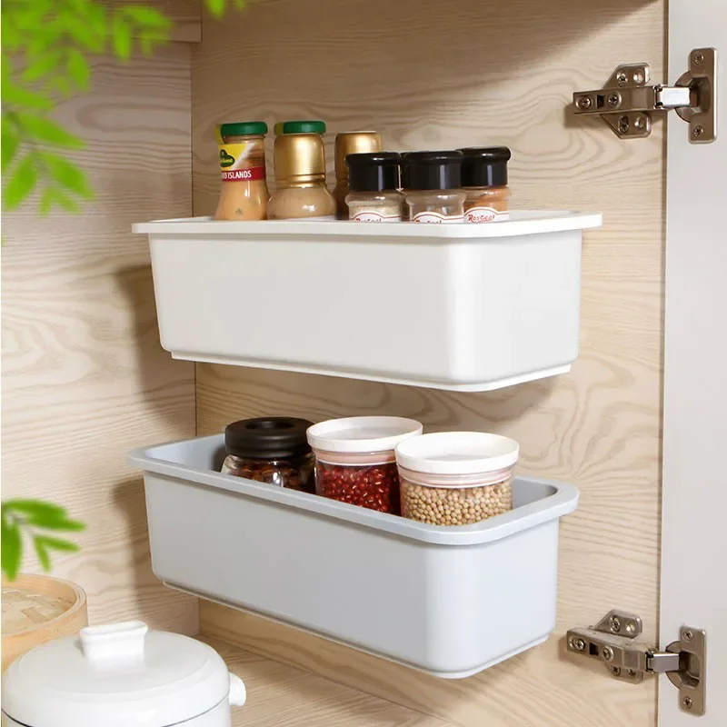 Kitchen Under Sink Organizer Storage Box Wall-mounted Door Spices Condiments Kitchen Organizers For Pantry Cabinet Closet Box