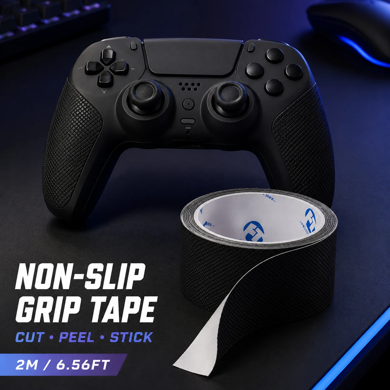 Self Adhesive Anti Slip Grip Tape Diamond Textured Rubber Handle Wrap for Gaming Mouse Controller Camera Grip DIY Cut to Fit