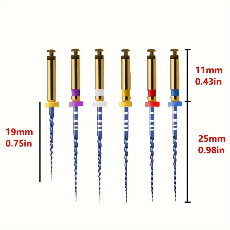 6pcs/Pack SX-F3 21mm/25mm Dental Files Root Canal Use Rotary Heat Activated Endodontic Files Rotating File Dentistry Instruments