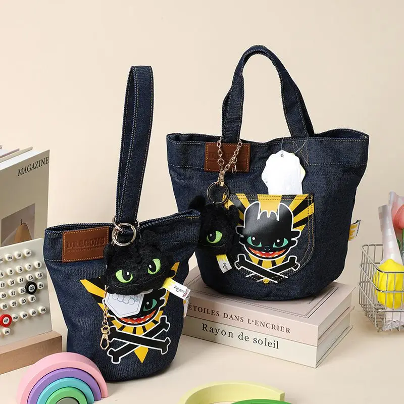 

HotSale Official How to Train Your Dragon Toothless Night Fury Canvas Tote Bag, Large Capacity Shoulder Handbag Gift for Fans