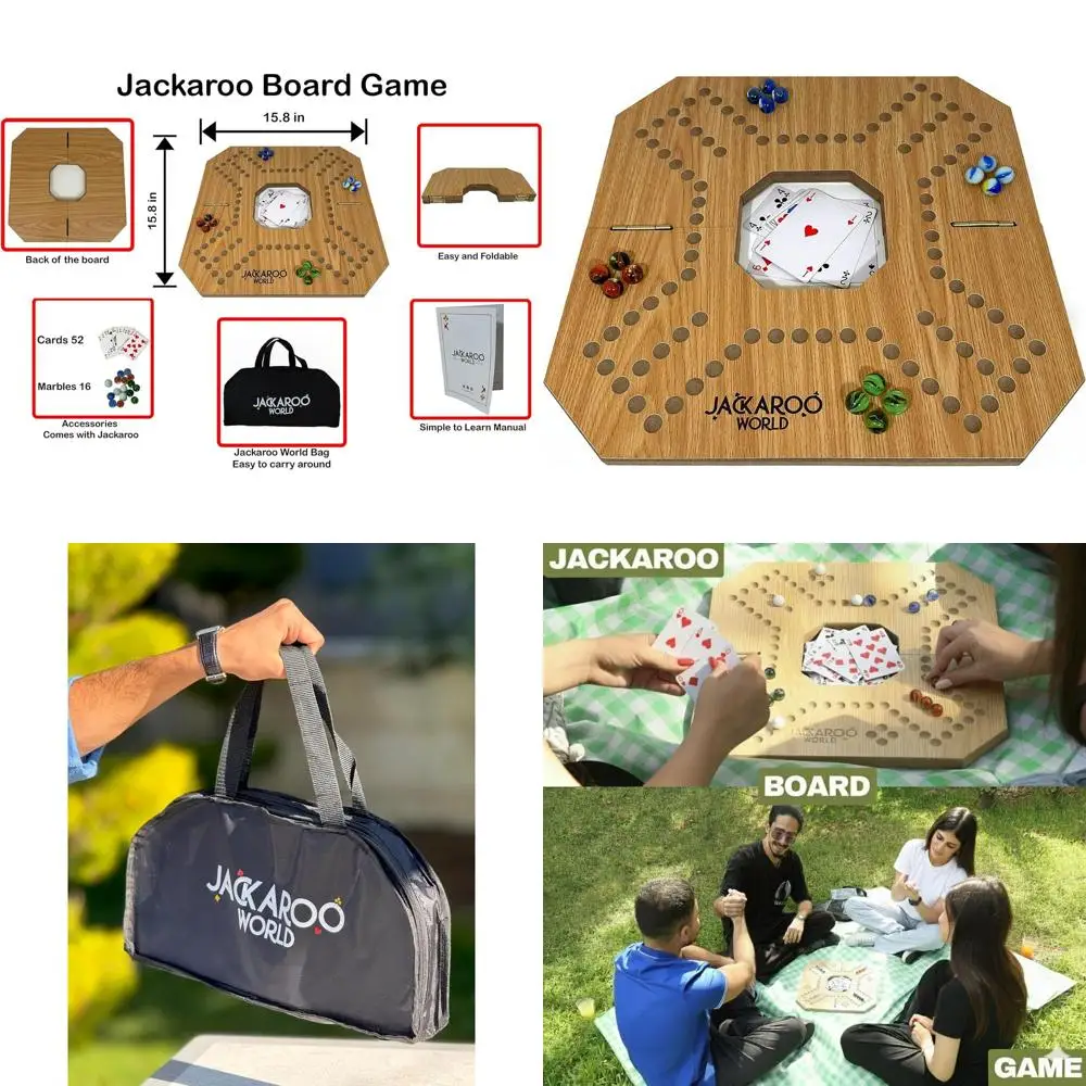 

Стратегическая мраморная игра для 2-4 игроков: деревянная доска с карточками и джокерами