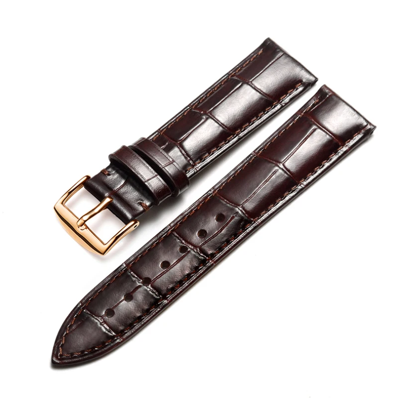 

FUYIJIA Soft Cowhide Watchbands 12MM~24MM Universal Strap 316L Stainless Steel Pin Buckle Genuine Leather Belt Watch Accessories