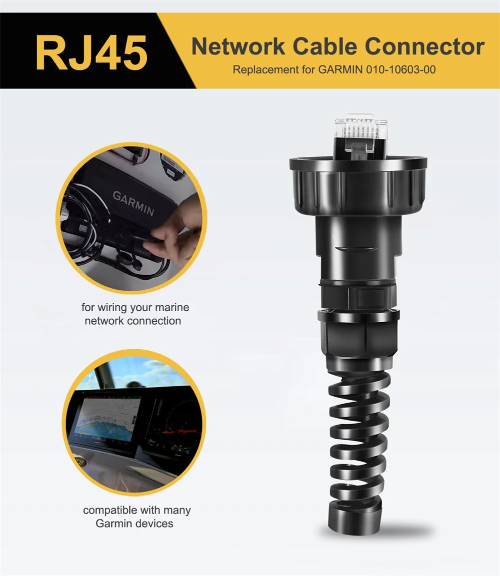 ANX 010-10603-00 Stecker, wasserdicht, RJ45, 2er-Pack, kompatibel mit Garmin Marine Netzwerkkabelanschluss, Stecker auf Stecker, Schutzart IP67 – Detail 7