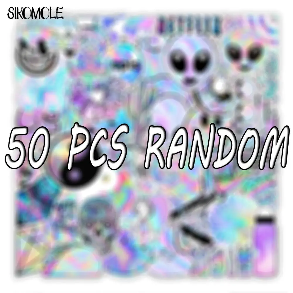 10/30/50PCS Mixed VSCO Holographic Laser Cartoon Stickers Luggage Skateboard Cute Cool Graffiti Girl Gradient Sticker Decal F5