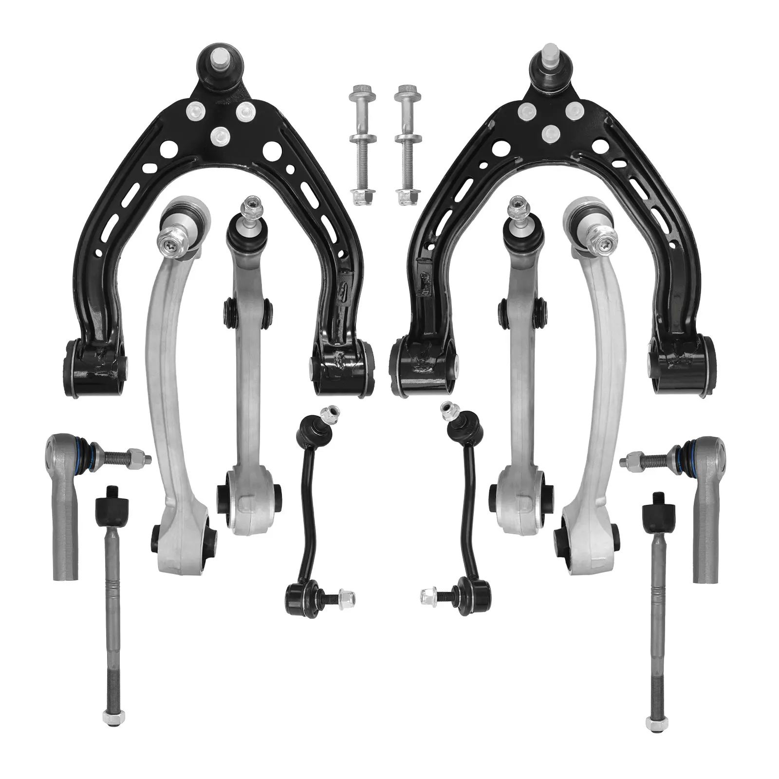 AzbuStag 12 Pcs Front Control Arms Ball Joint Assembly Sway Bar Link Fits For Tesla S RWD 2012-2016