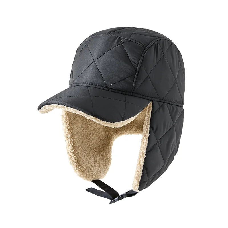 

Bomber Hat Earflap Women Men Winter Fleece Cap Visor Autumn Warm Accessory For Cold Weather Outdoor Skiing Sports Holiday