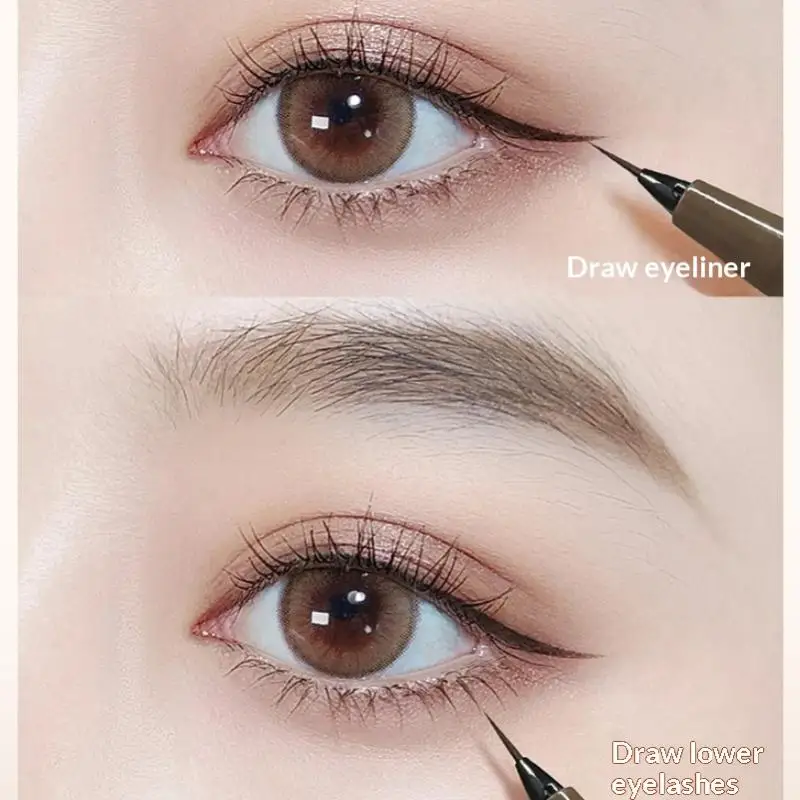 Eyeliner liquido super sottile da 0,01 mm, impermeabile, ad asciugatura rapida, resistente al sudore, a lunga durata, senza sbavature, strumento per il trucco degli occhi del baco da seta