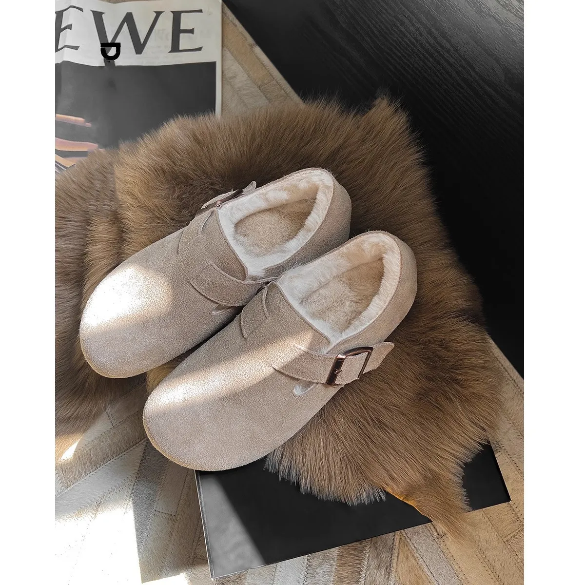 女性の丸いつま先の靴ひもなしのレトロなカジュアルシューズ,ゴム製の丸いつま先の靴,新しい冬のコレクション