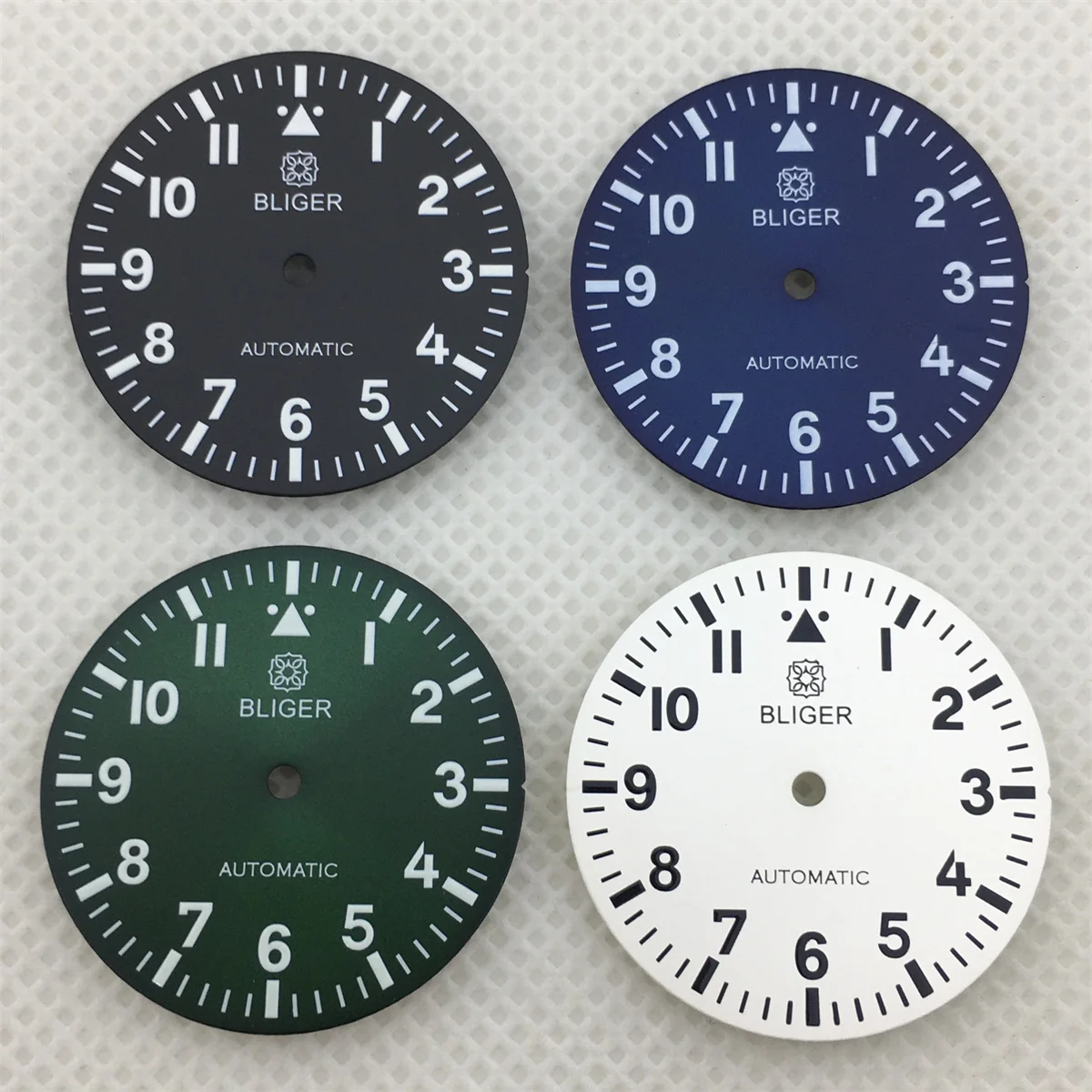 BLIGER-esfera luminosa con movimiento NH35, NH36, PT5000, ETA2824, 2836, Miyota8215, DG2813, 3804, 29mm, negro, azul, verde, blanco