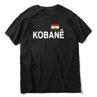 Men's Fashion Multiple Color T Shirts Kobane White - Print: Kobani / Kurdistan Flag - S to 3XL - Kobani