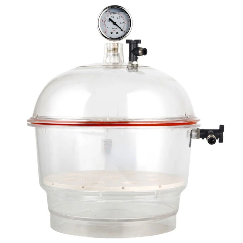 

Vacuum dryer Laboratory transparent vacuum drying kettle Double valve with pressure gauge Plastic drying dish