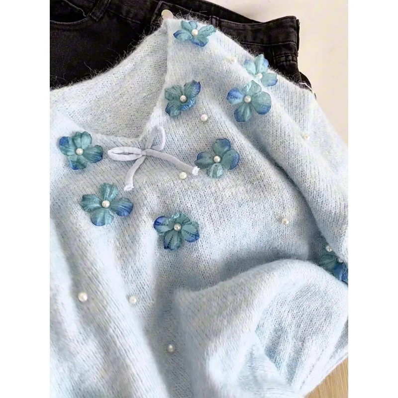 V-Ne Knitted Open Cardigan Women's Loose Slimming Sweater Outerwear Autumn 2025 New Sle Commute Sle Pure Color