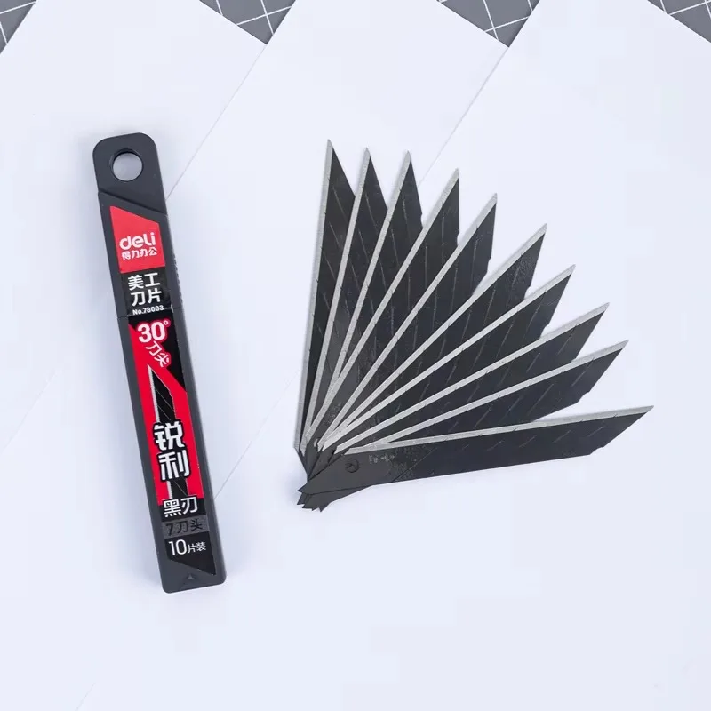 델리 78003 유틸리티 나이프 10개입/박스 사선 스틸 아트 커터 날 4320개/카톤 특급 개봉 커팅 날 세트