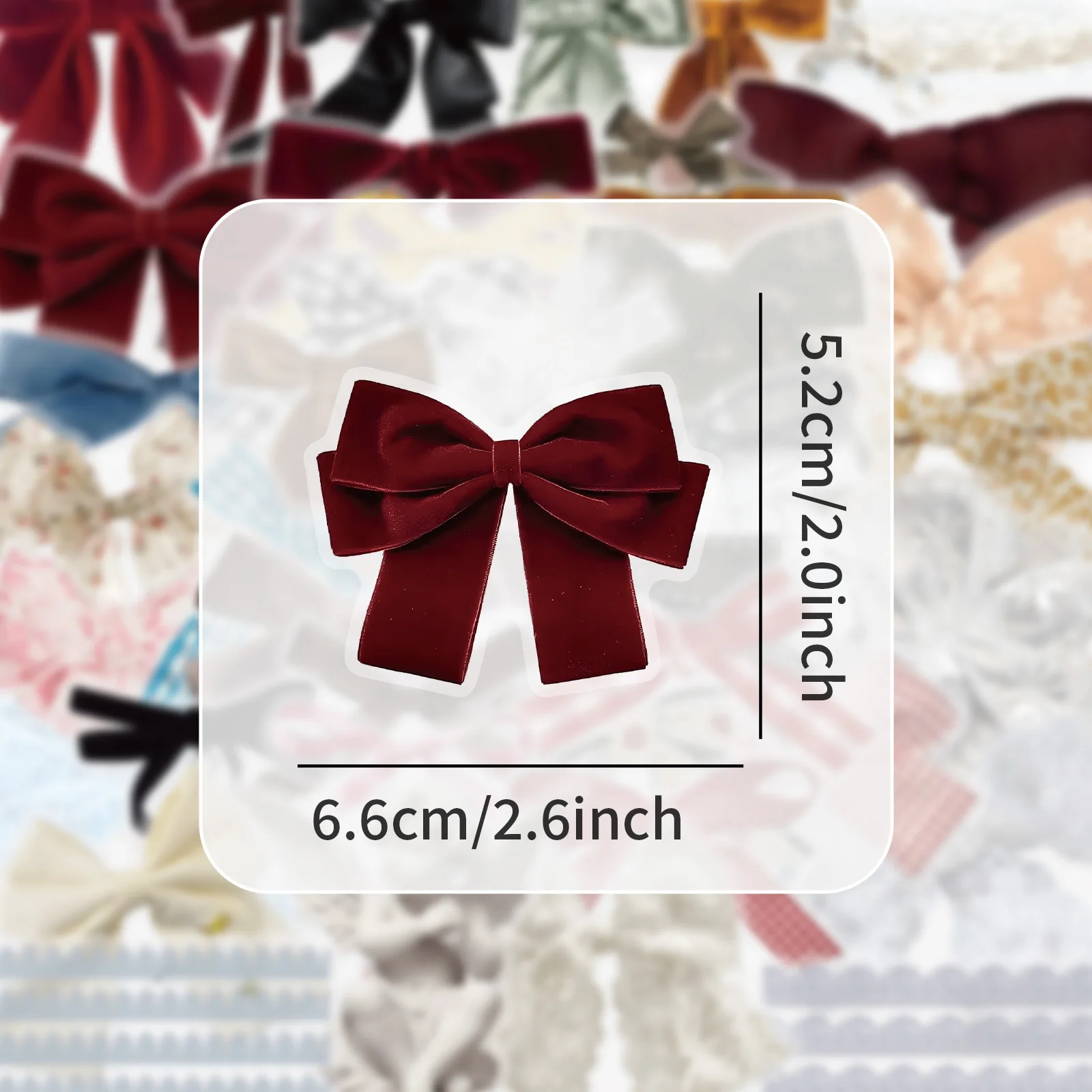 

10/50PCS Bow Sticker Realistic Graffiti Transparent Decal Gift Personalized Decorative Diary Mobile Phone Case Diary