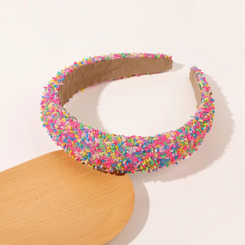 European and American Resin Wide-brimmed Headband Candy-colored Sponge Hair Hoops Women\'s Temperament Hairband Fashionable Hair