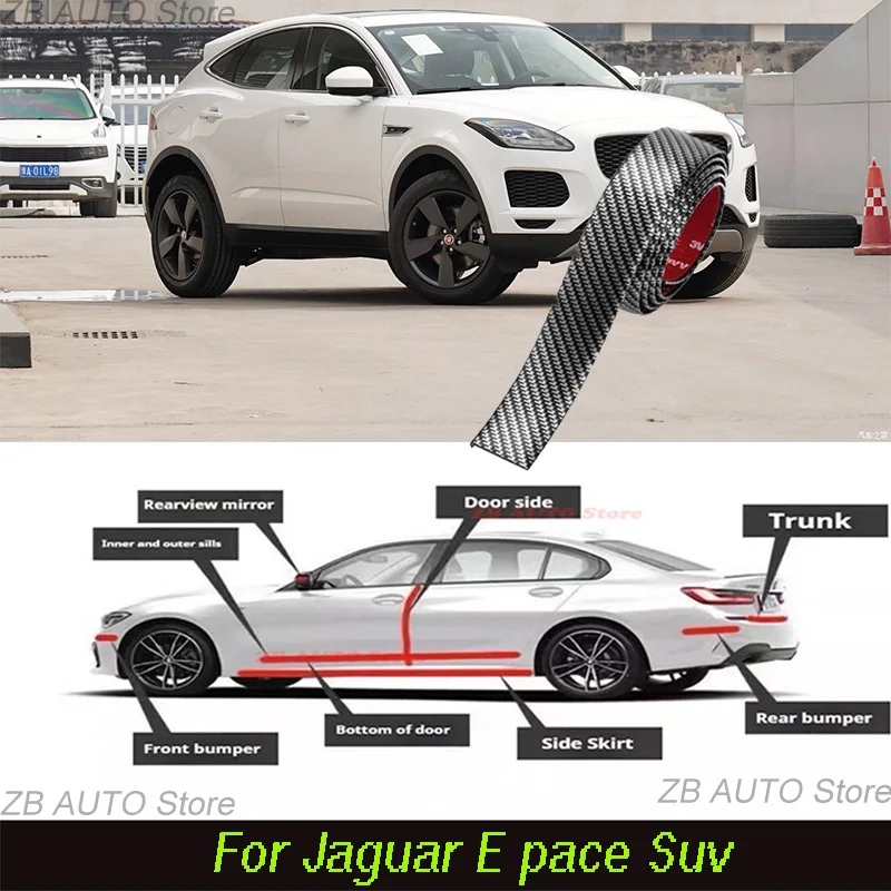 

For Jaguar E Pace Suv Strong adhesive bumper strip, front and rear lip side skirts, collision and scratch resistant, suitable