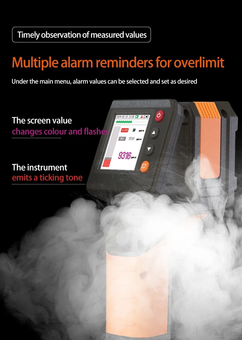 Aikesi YC-100 Portable  Laser Methane Detector CH4 Leakage Remote  Methane Gas Concentration Detector Laser CH4 Analyzer