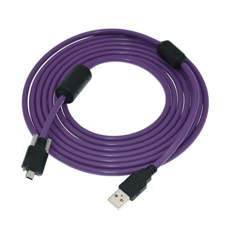 USB 2.0 to Mini Industrial Camera Cable, 2m Shielded Locking High-Flex Extension