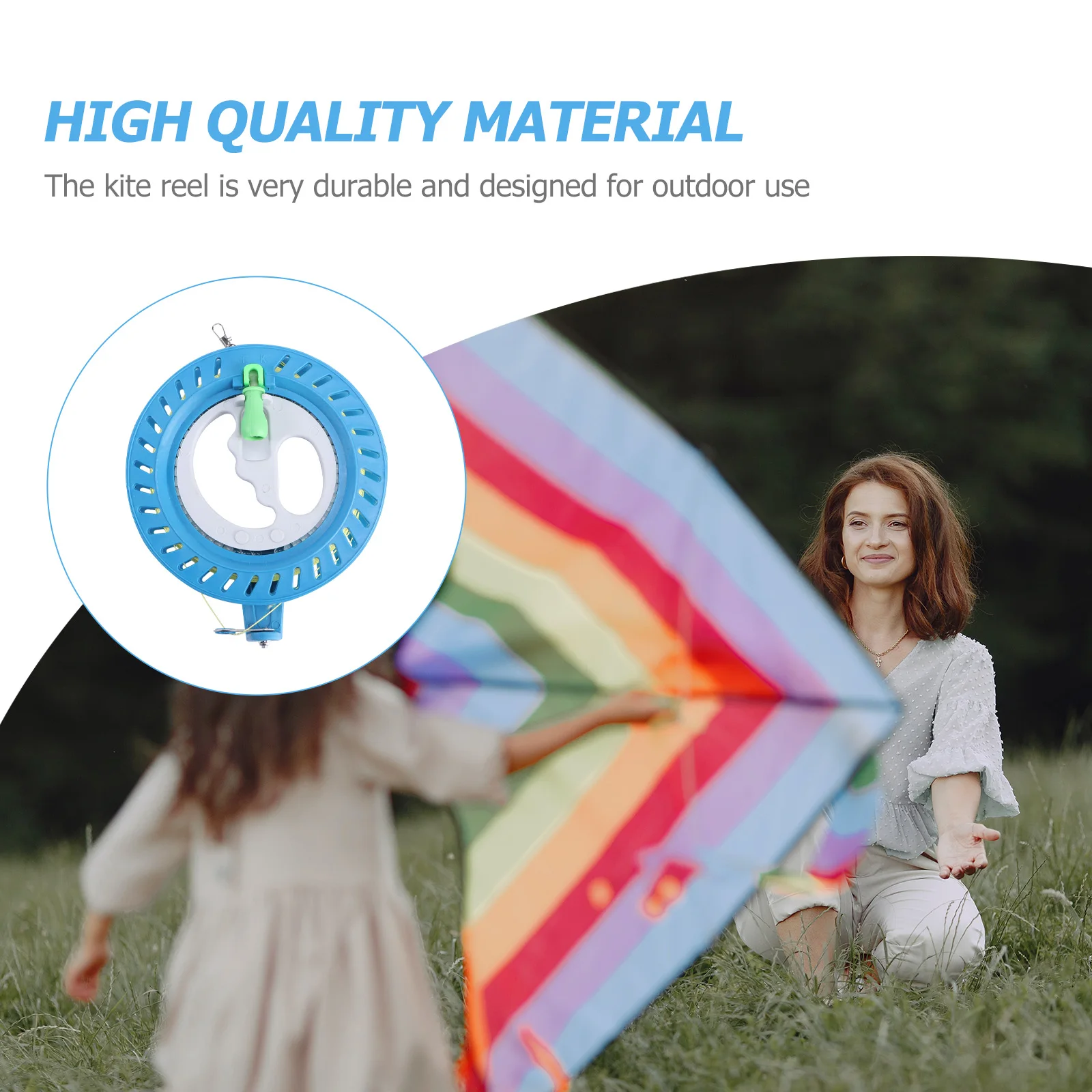 2 pezzi di avvolgitore per linea di aquiloni in plastica ABS, bobina portatile con serratura, ruota di avvolgimento per aquiloni all'aperto, accessori volanti per bambini