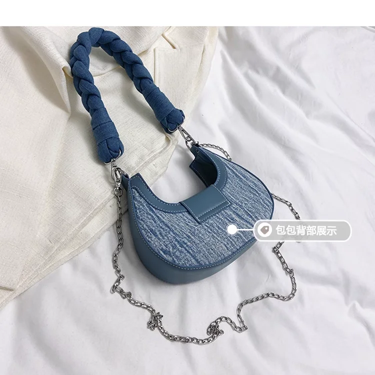 Bolso de hombro con decoración de diamantes para mujer, elegante, a la moda, para oficina, Verano