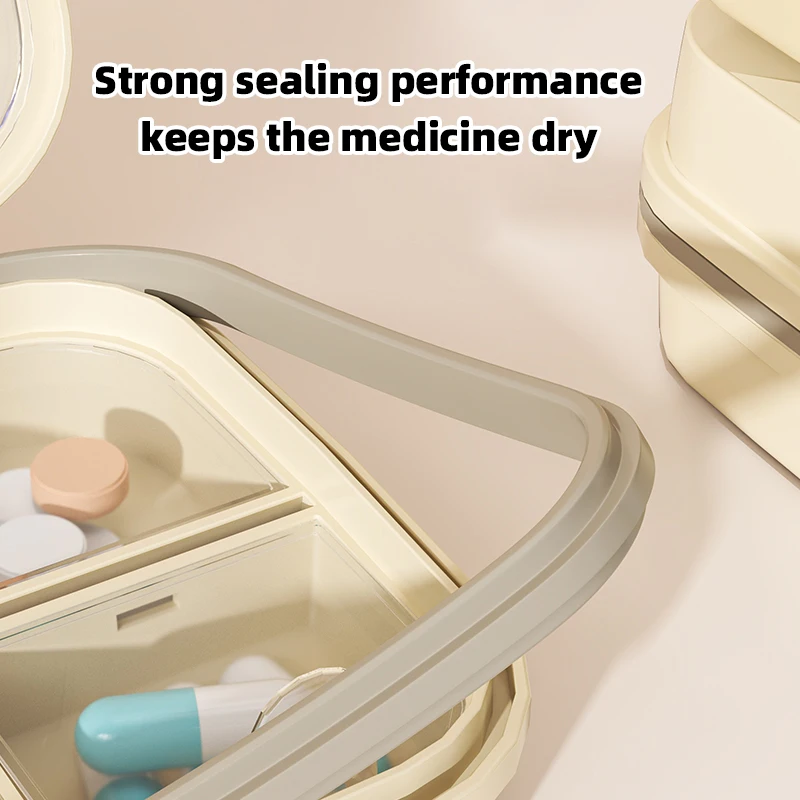 Mini portable pill storage box, travel portable small medicine box, mini plastic grid stylish small medicine box