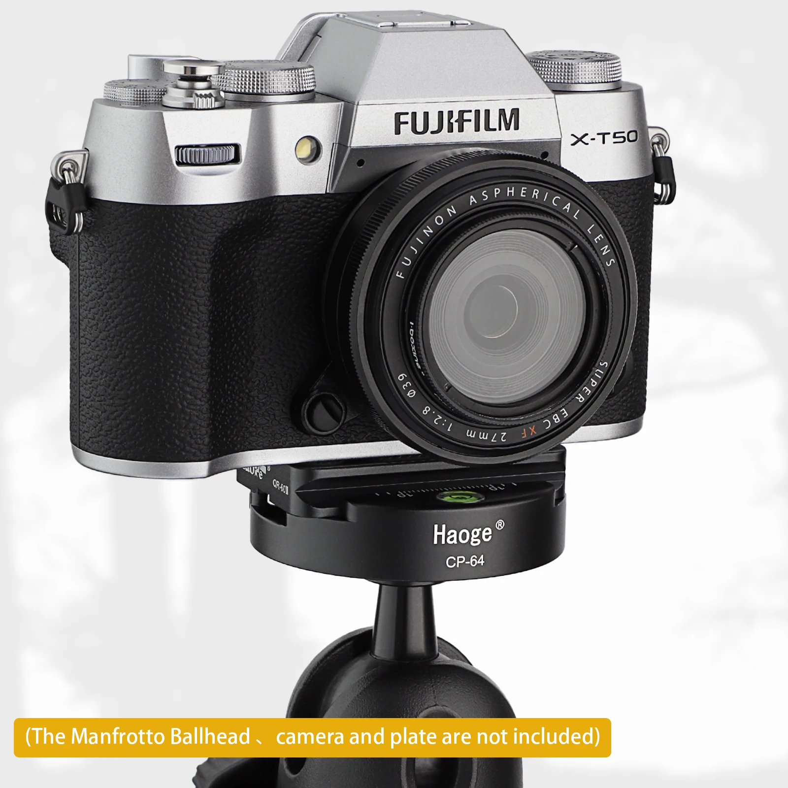 Haogeコンボボスアダプタと64ミリメートルアルカスイス互換クイックリリースクランプためマンフロット三脚ボールヘッドの交換