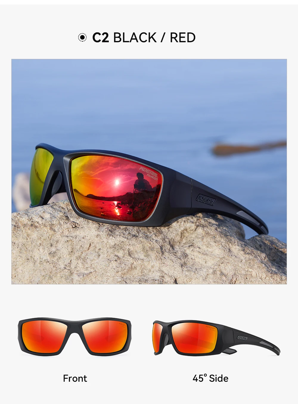 Kdeam Herren Fahrrads onnen brille polarisiert große Elastizität von tr90 Material Reit sonnenbrille 1,2mm Dicke Polarisation gläser – Detail 13