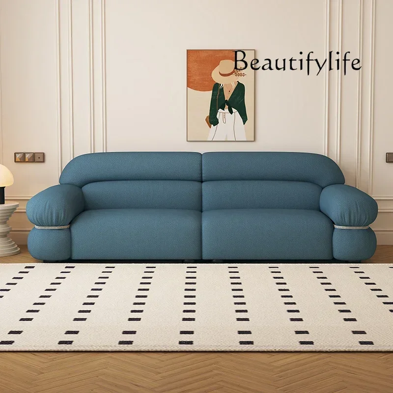 Italian minimalist sofa cream style small apartment living room fabric sofa