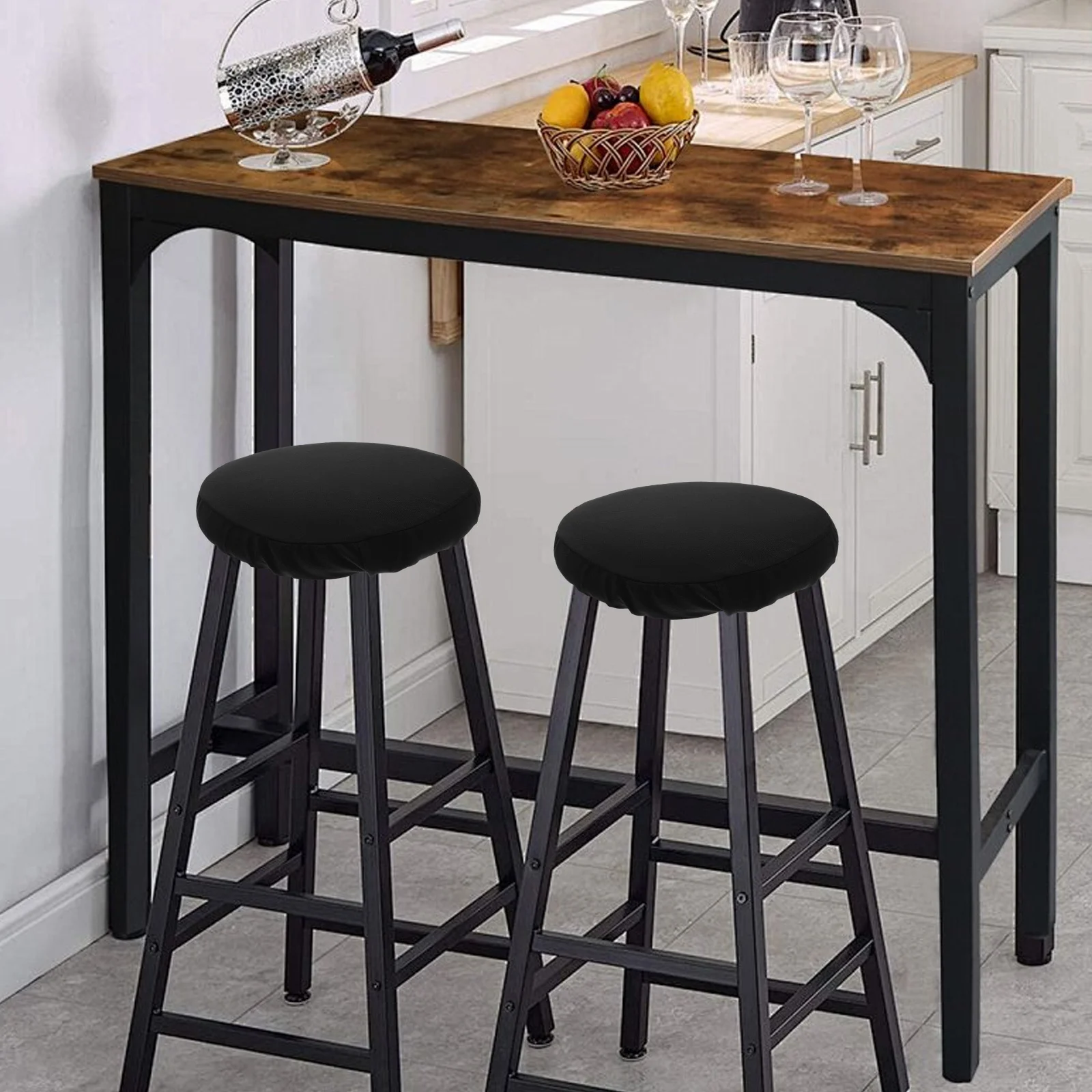 4 قطعة أغطية البراز المستديرة مقعد البراز حماة شريط مرن قابل للغسل وسادة كرسي الغلاف للكراسي 30-34 سنتيمتر #4