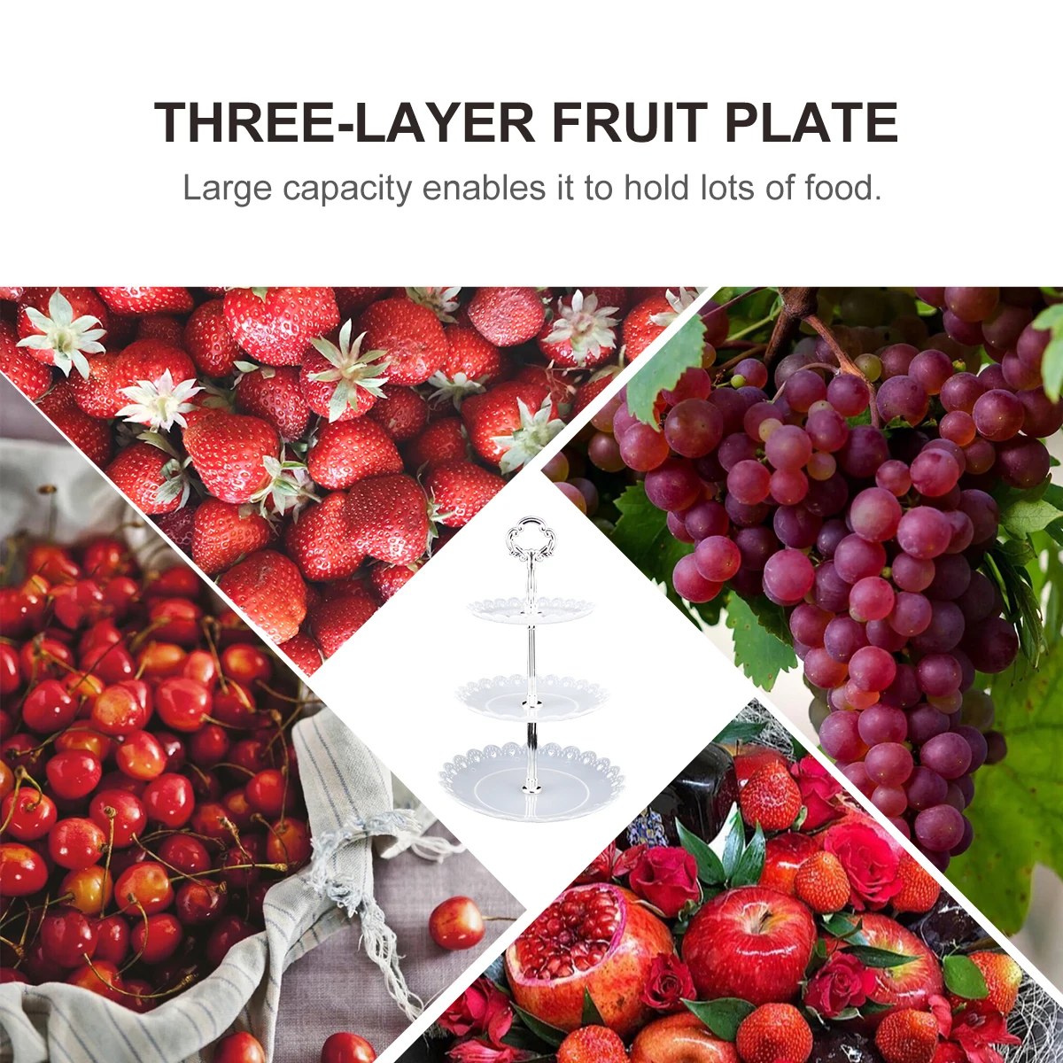 

2Pcs Three-Layer Cake Stand Eco-Friendly PP Material Elegant Dessert Display for Wedding Birthday Party Transparent Blue