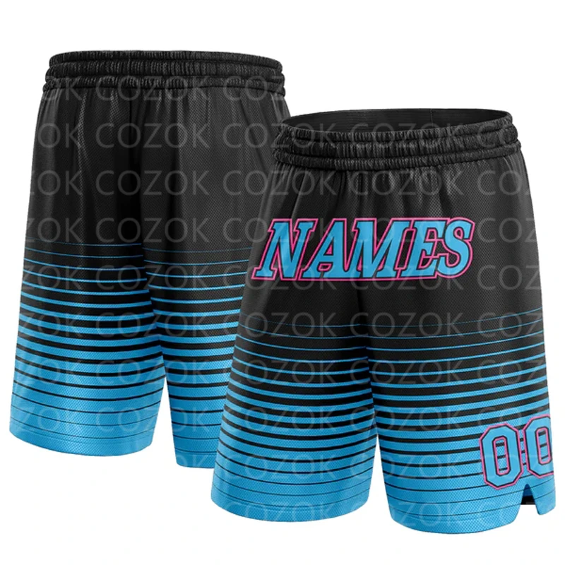 Custom Black Purple line Authentic Basketball Shorts 3D Printed Men Shorts Your Name Mumber Quick Drying Beach Shorts