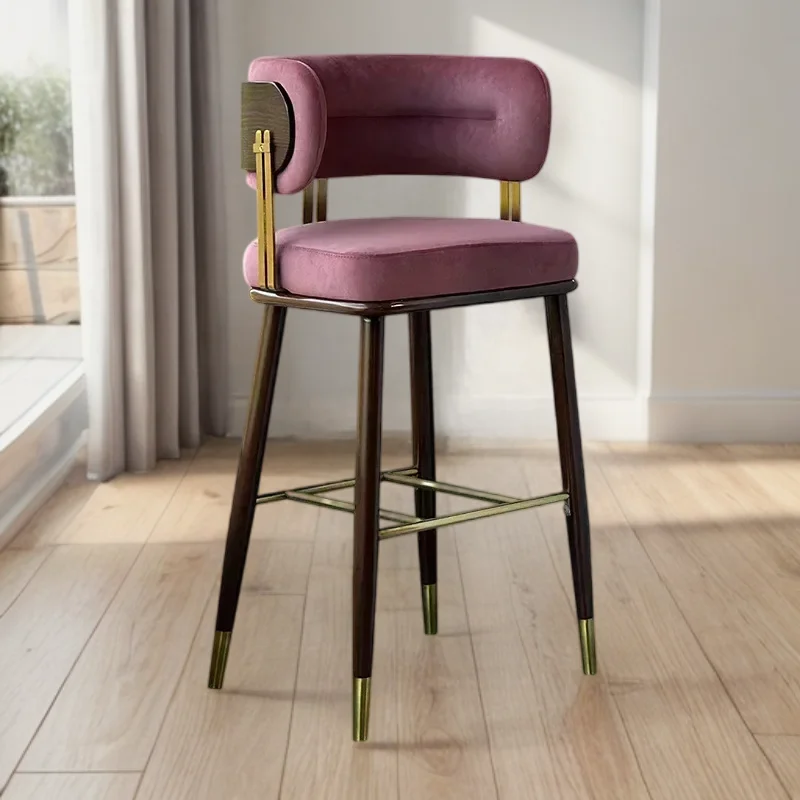 

Backrest Bar Chair Swivel Stool Metal Chairs Stools Luxury Kitchen Design Step Nordic High Breakfast Taburete Bar Counter Home