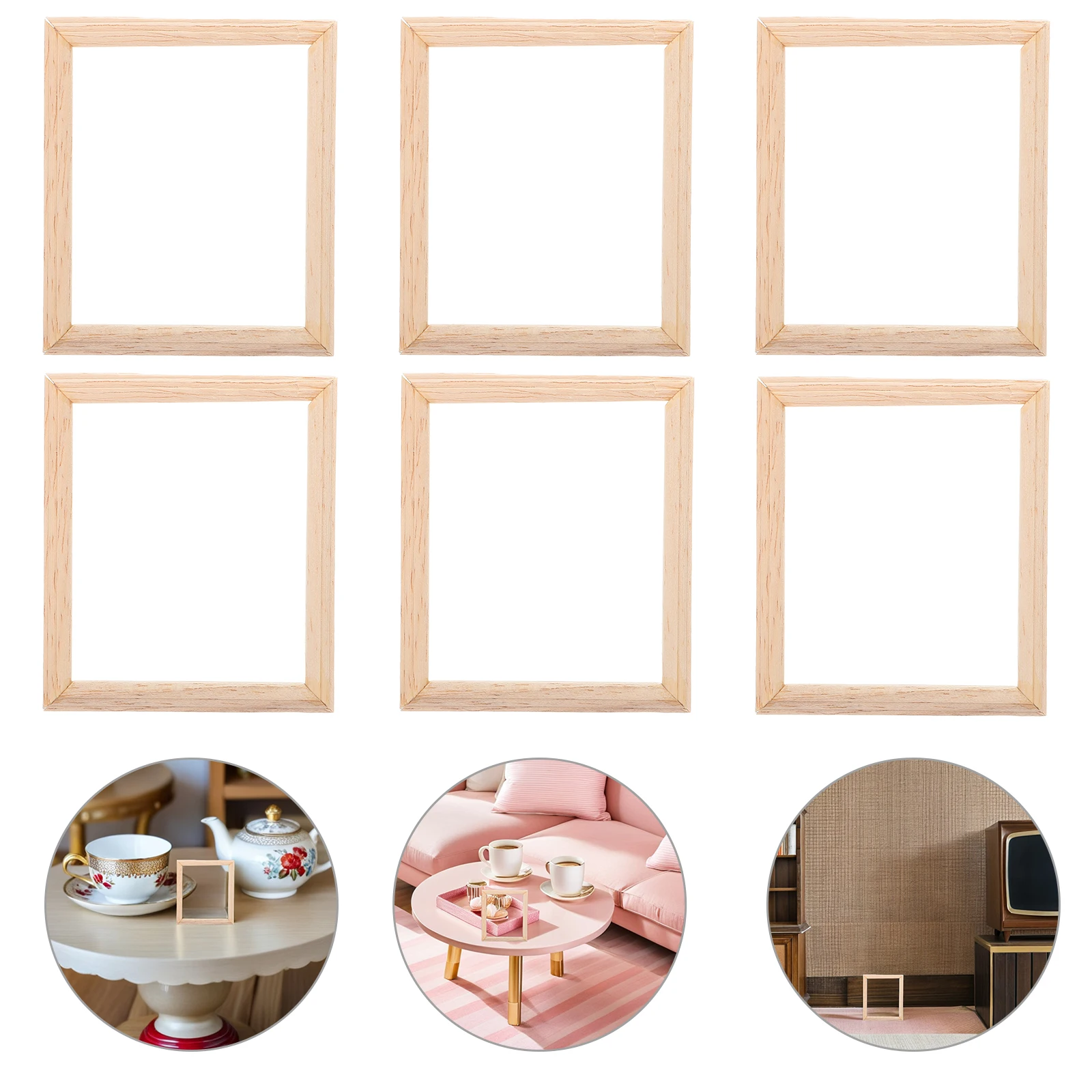 Mini Photo Frame Miniature Dollhouse Decor Furniture Small Frames Tiny Accessories Model