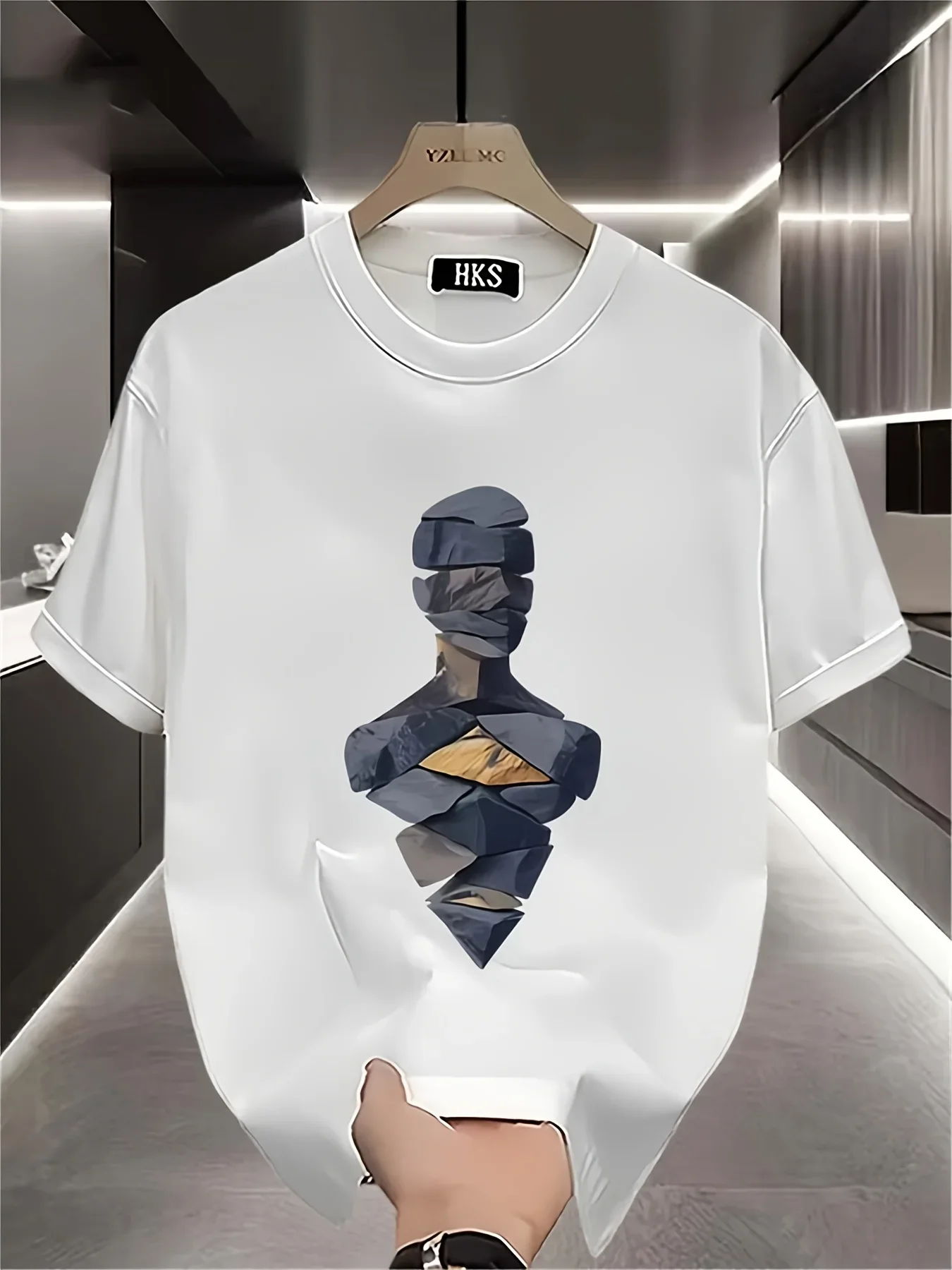 Men's 100% Cotton T-shirt Modern Abstract Faceless Human Figure Pattern Casual Everyday Street Style Crew Neck Top