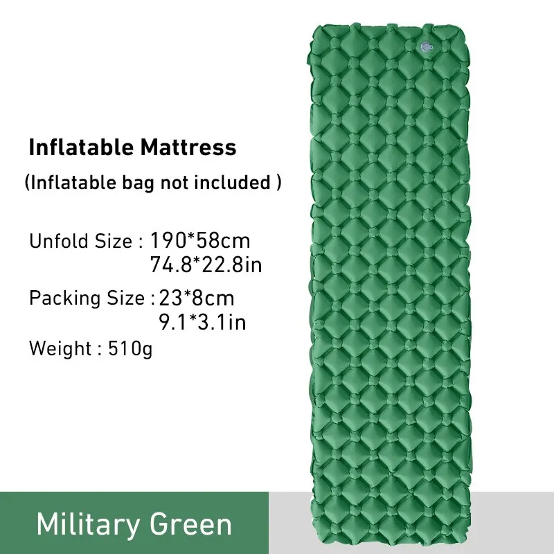 WESTTUNE Camping Slaapmatje Ultralicht Opblaasbaar Matras Draagbare Outdoor Luchtkussen Slaapmat voor Reizen Wandelen - afbeelding 1