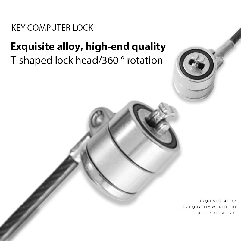 Laptop Lock Key Lock 1.2m Long Thick Anti Shear Steel Wire Lock Secure And Anti-theft