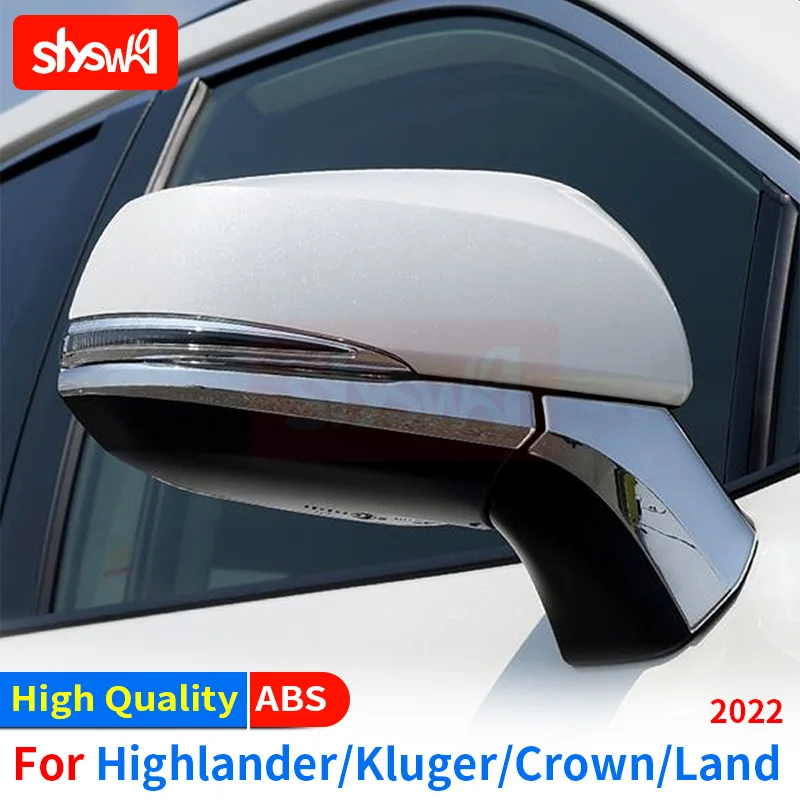 Rearview Mirror Trim Strip Accessories for Highlander Kluger Crown Land Modified Rear View Cover Stickers 2022 ABS Car Styling