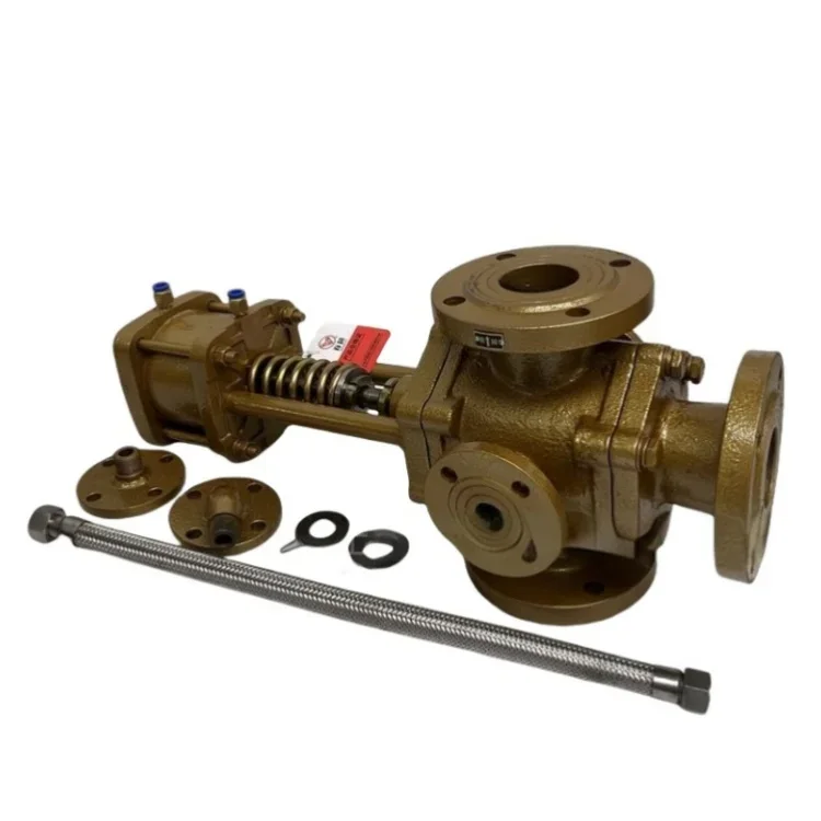 The pneumatic three-way valve is suitable for use with asphalt pumps.